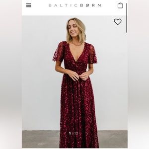 Baltic Born Marseille Embossed Maxi Dress Mulberry